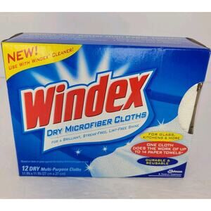 Windex Dry Microfiber Cloths 12 Pack 11x11 Discontinued Cleaning Disposable New